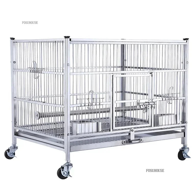 Large Capacity 304 Stainless Steel Bird Cage Luxury Breeding Cage Lovebirds Mating Box Multifunctional Bird House Parrot Cages
