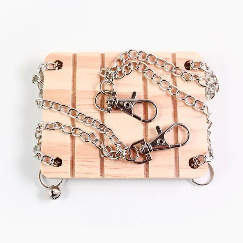 Pet Hamster Bird Wooden Toy Game Board Hanging Swing Squirrel Fun Springboard Chinchilla Cockatiel Swing Ladder Pet Supplies