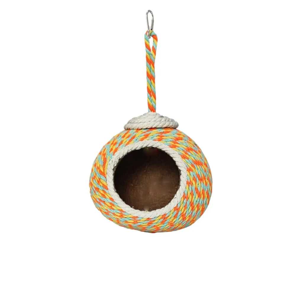 Bird Supplies Wear-resistant Coconut Husk Bird Cages Bite Resistant Mini Hamster Bed Comfortable Hanging Squirrel Bed Garden