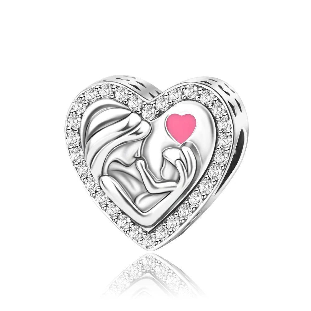 Authentic 925 Sterling Silver Charm Sparkling Star Moon Sun Pendant Jewelry Gift