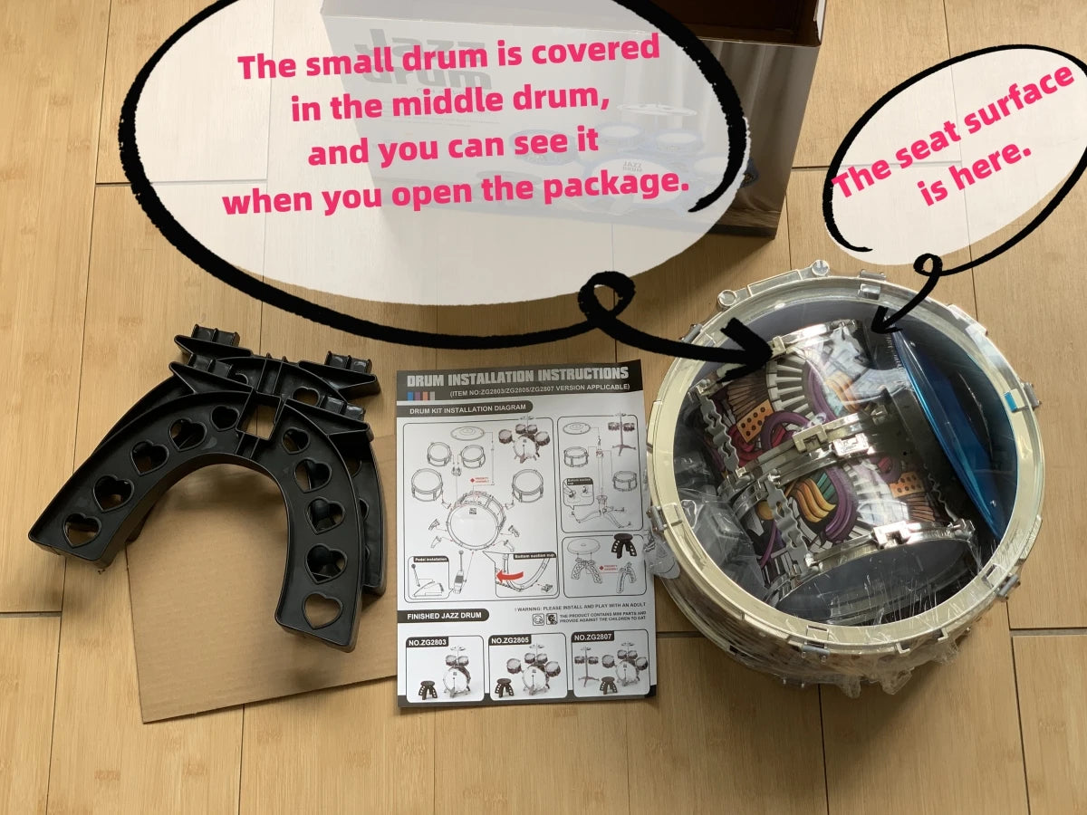 Kids Jazz Drum Set for Toddlers with Stool and Pedal Educational Musical Instruments Gift for Boys