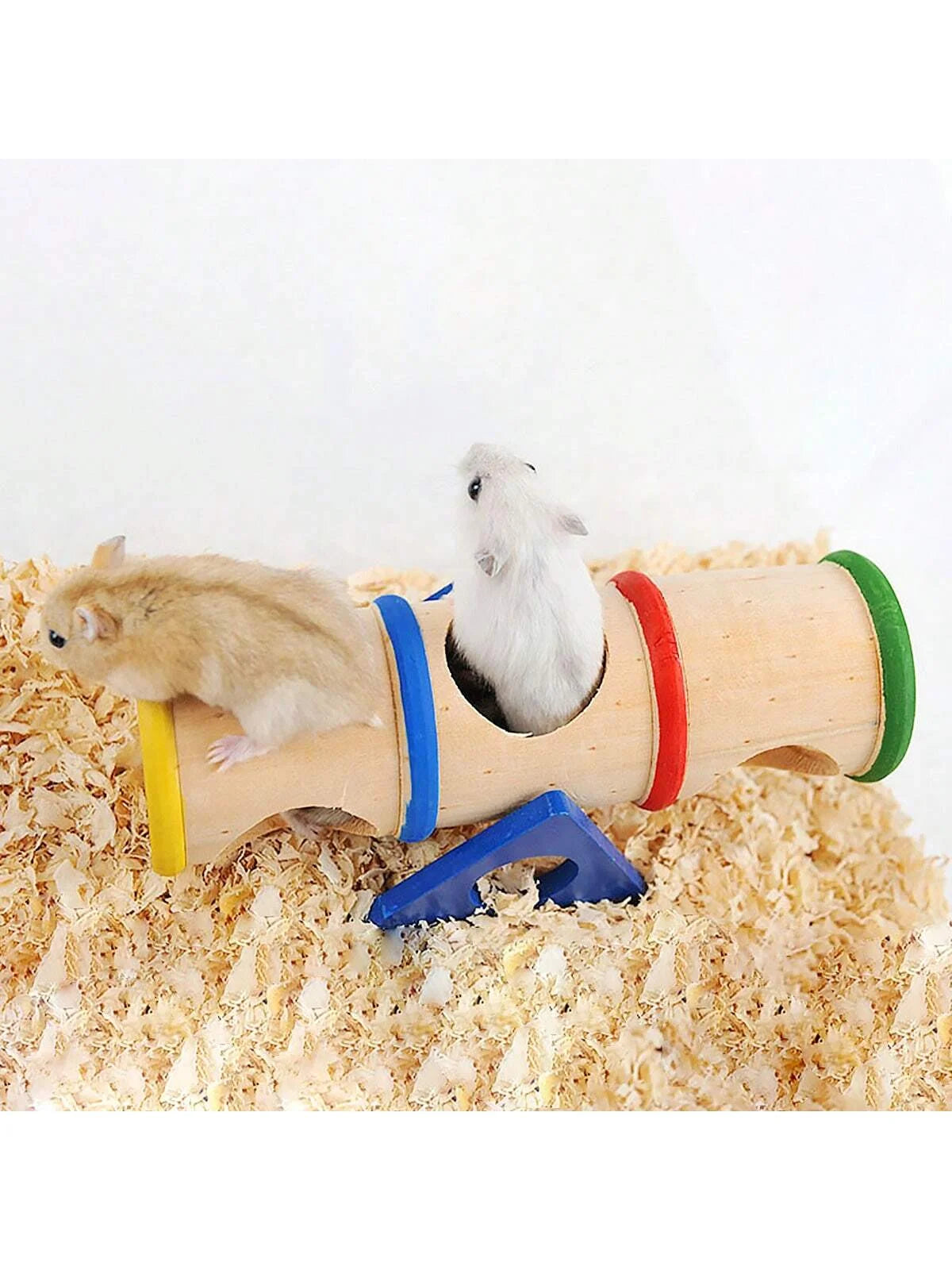 1pc-Pet toy hamster seesaw wooden squirrel seesaw bucket toy