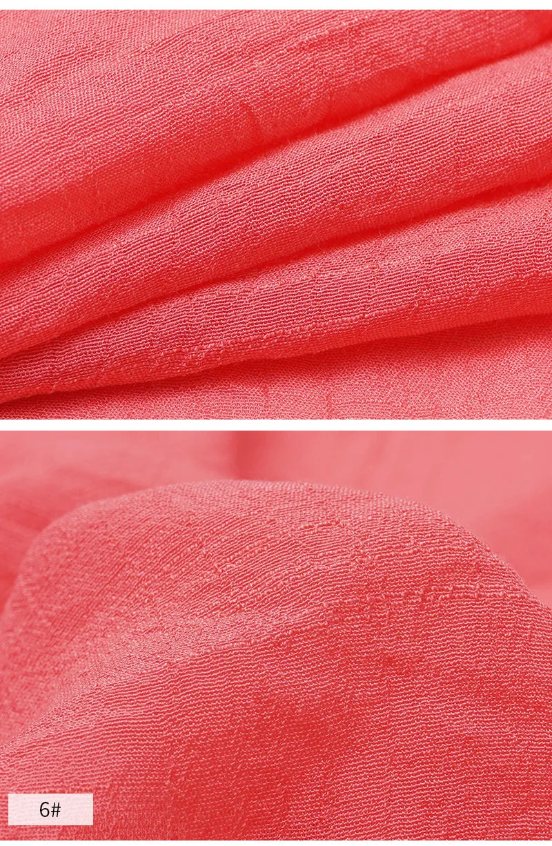 Solid Color Imitation Hemp Bamboo Crepe Fabric 5M 2M 1M 0.5M Soft Breathable Vibrant DIY Dress Gauze Curtain Bedding