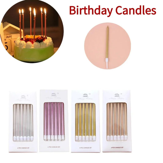 6/24pcs Birthday Candles DIY Colorful Cake Decoration Toppers