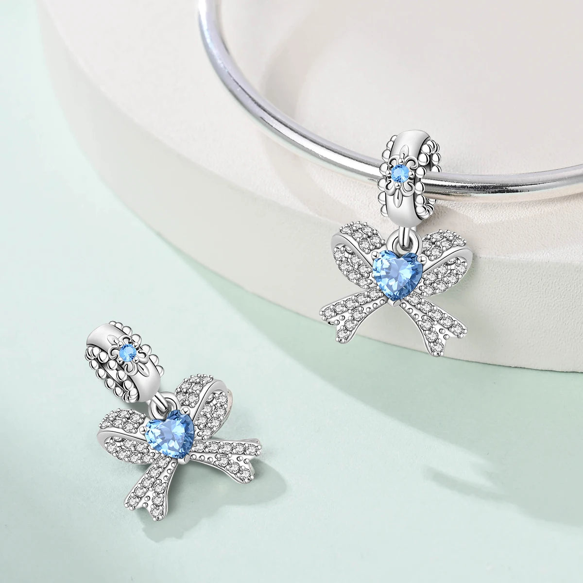 Authentic 925 Sterling Silver Charm Sparkling Star Moon Sun Pendant Jewelry Gift