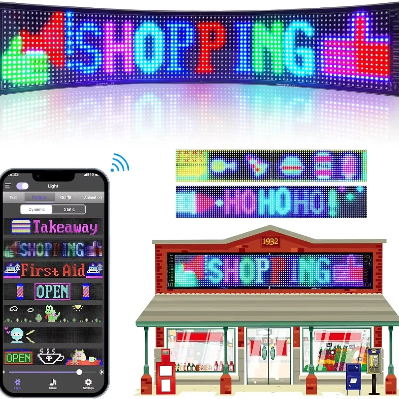 LED AD Display Screen Message Scrolling Sign Board Ultra-thin Soft Flexible Advertising Light for Store Car Display