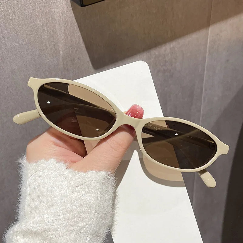 Sexy Small Oval Women's Sunglasses 2024 New Fashion Black Brown Sun Glasses Ladies Shades Trends Summer Unique Eyewear Men