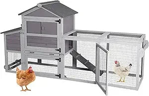 Chicken Coop for 2-4 Chickens Expandable Mobile Chicken House for Outdoor with Wheels Pull-Out Tray No Leakage Nesting Box Chick