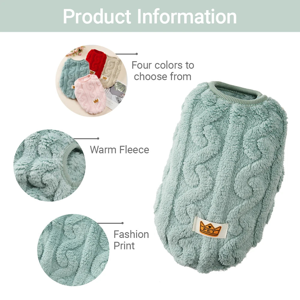 Autumn Winter Pet Cat Clothes Soft Fleece Vest Sweater For Small Dogs Cute Puppy Kitten Pullover Jacket Sphynx Cats Costumes