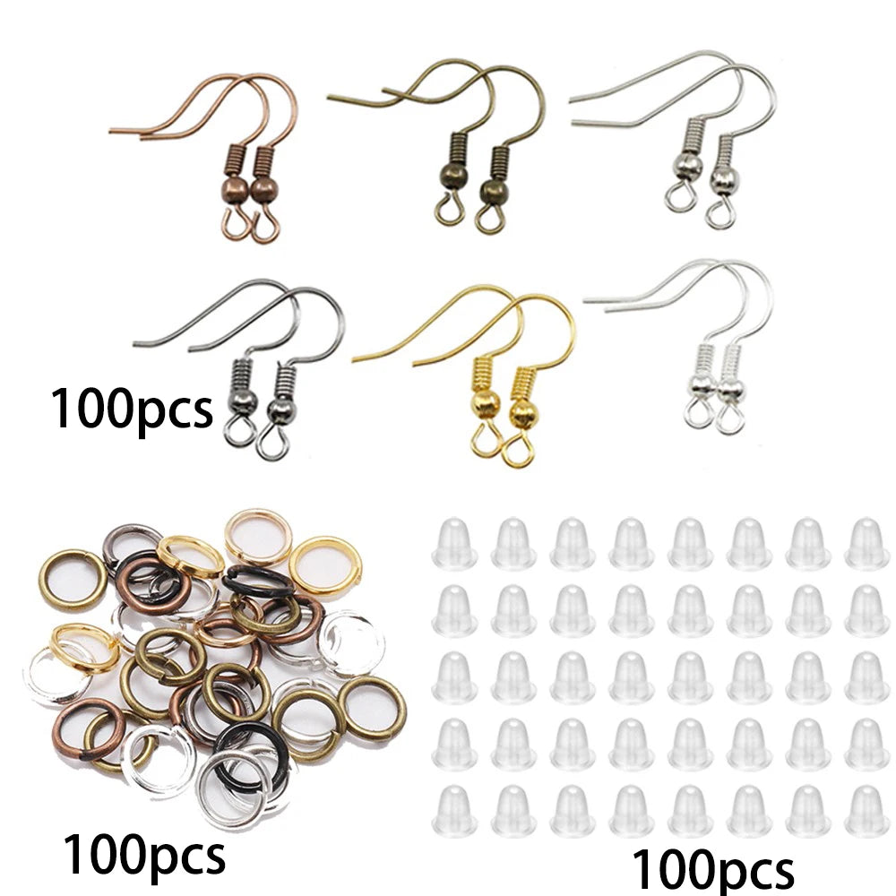 210-400Pcs Box Jewelry Making Kits with Clasp and Jump Rings