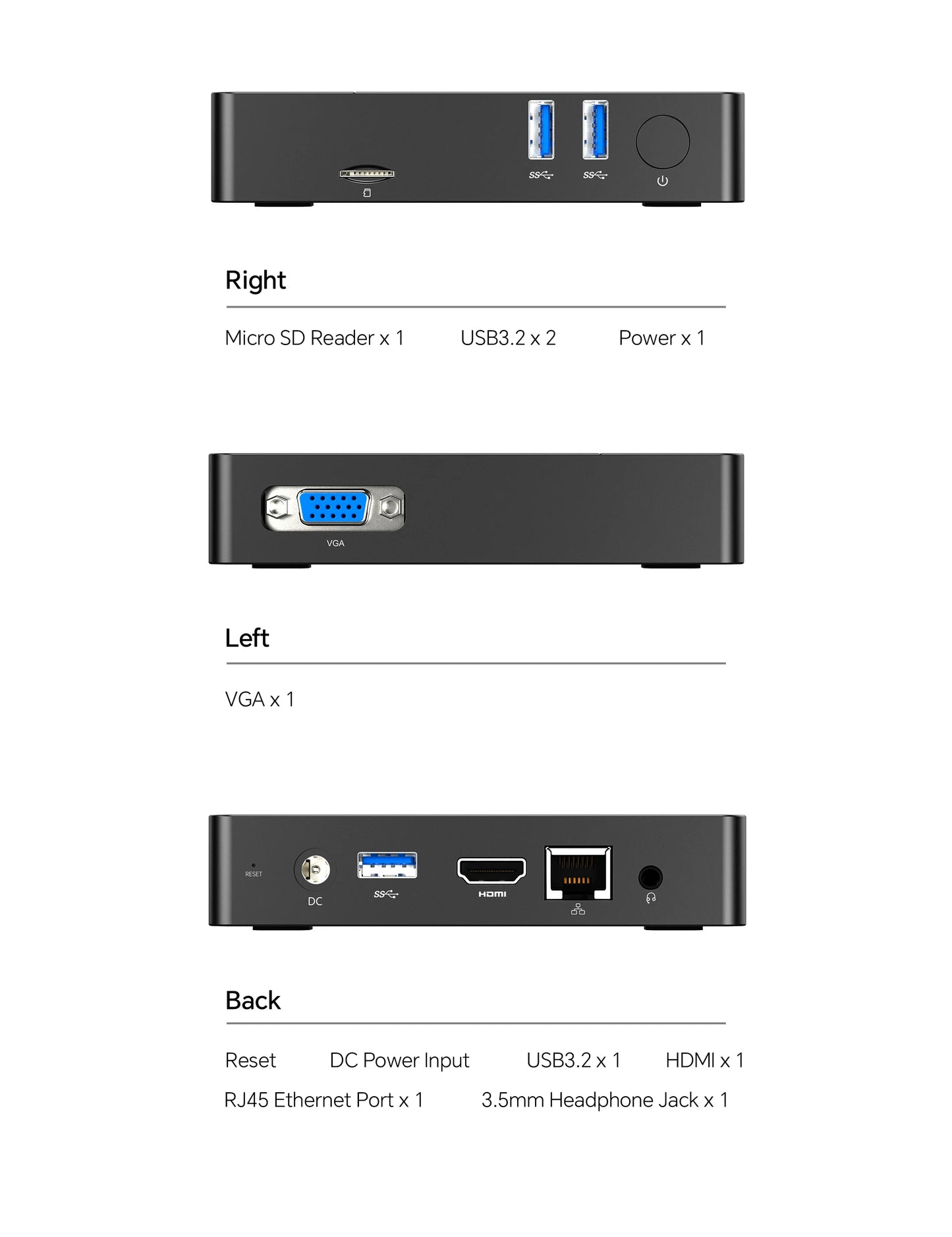 Mini PC SOYO M2 Air: potente RAM de 6 GB, EMMC de 128 GB, Intel N4000, Windows 11 Pro: compacta e ideal para el hogar, la empresa y los juegos