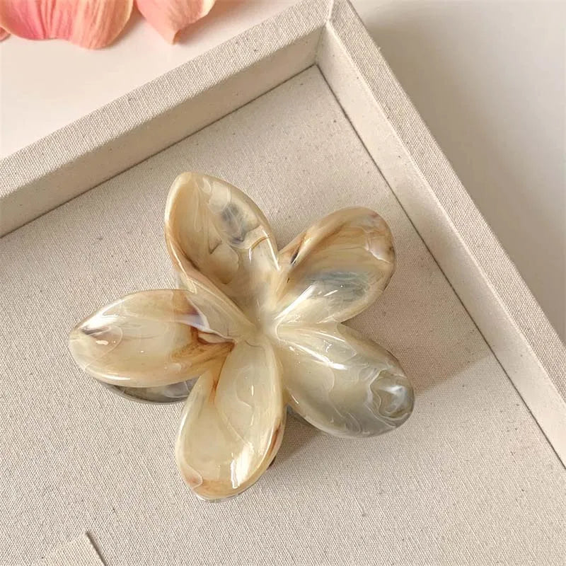 Summer Acrylic Flower Hair Clip for Women Marble Texture Hair Claws Clips Trendy Girl Hairpin Korean Hair Accessories Headwear