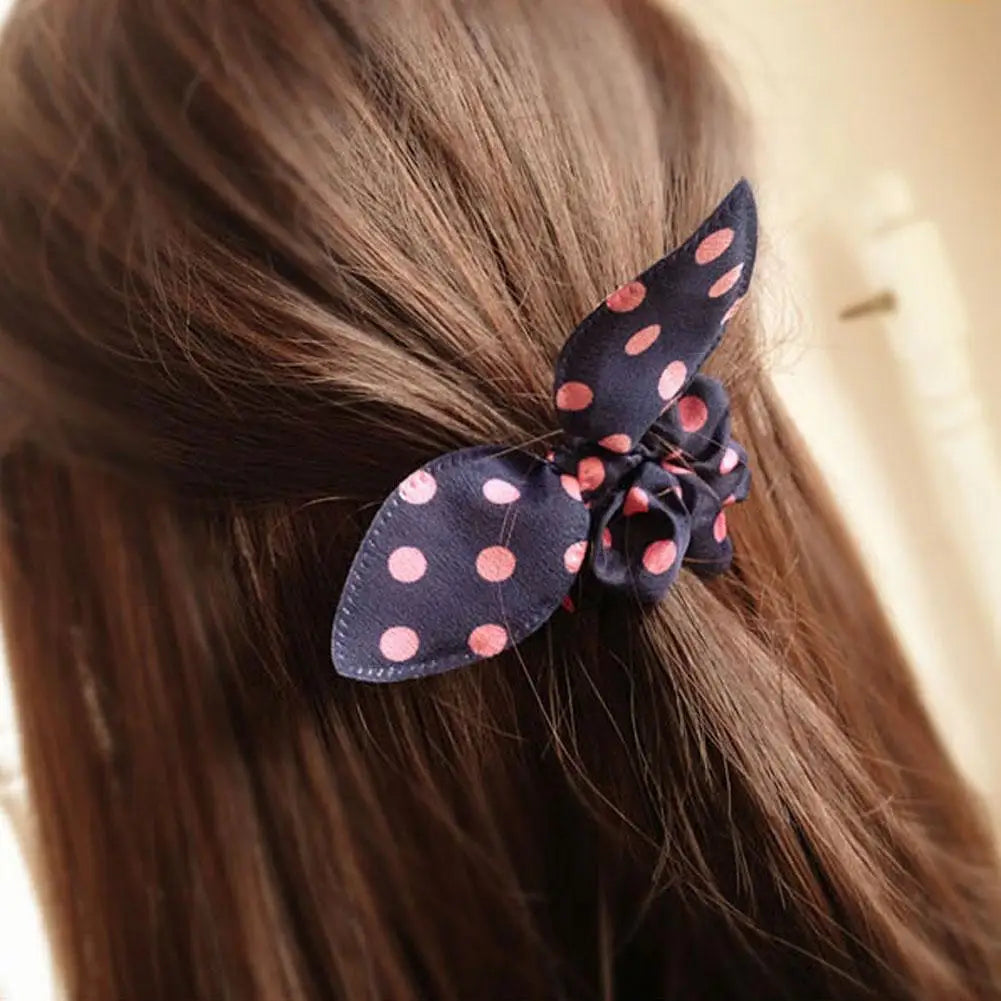 1Pcs Cute Rabbit Ear Hair Bands Girl Rubber Band Elastic Children Korean Rope Headwear Baby Hair Ornaments Accessories Hair J9A1