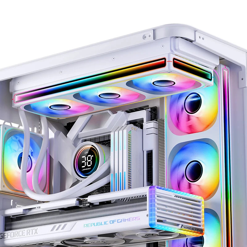 JONSBO ZB-120 ARGB Computer Case Fan 12CM 5V PWM Monolithic Structure Water-Cooled Fan Kit