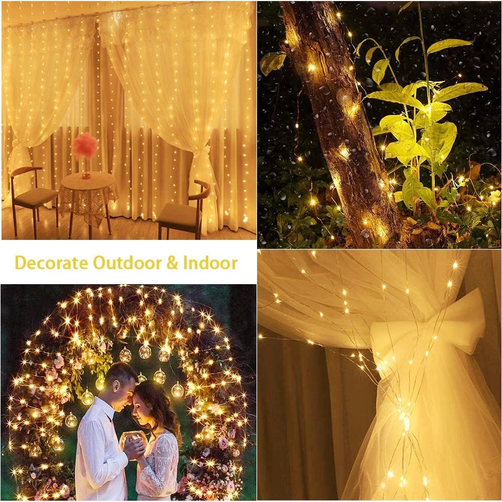 1pc USB LED Curtain Lights Fairy Light for Bedroom Decoration