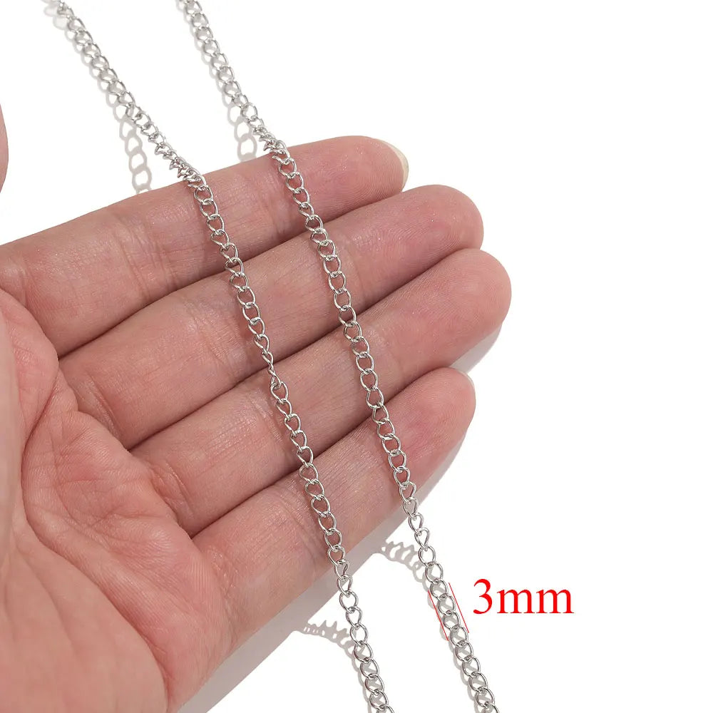 2 Meters Lips Beads Chain for Jewelry Making Gold Findings