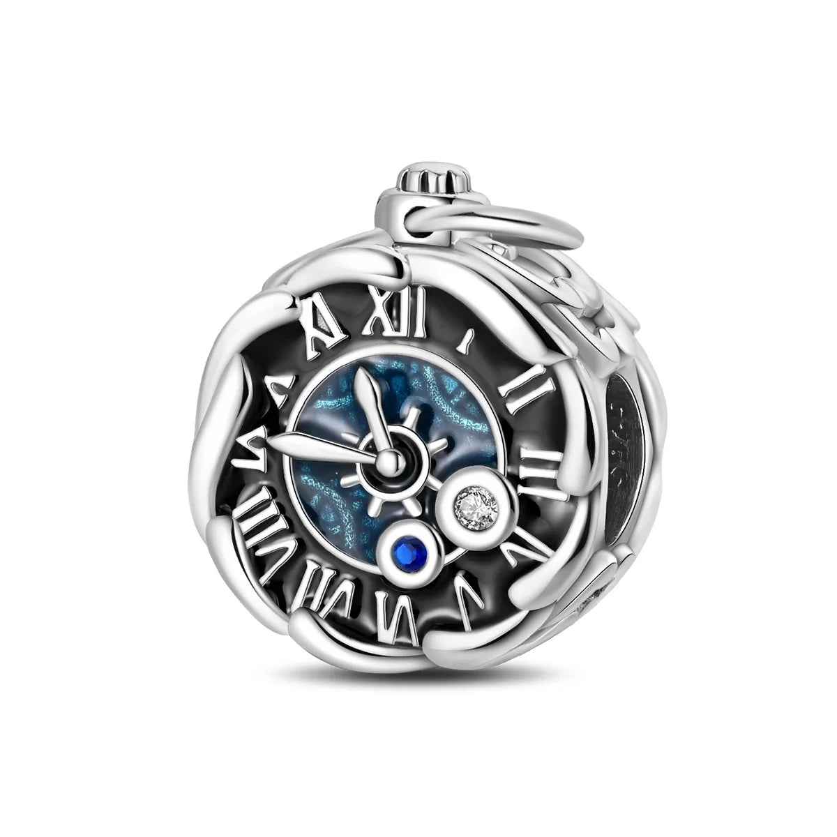 Authentic 925 Sterling Silver Charm Sparkling Star Moon Sun Pendant Jewelry Gift