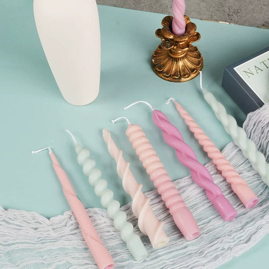 Geometric Spiral Candle Silicone Mold for DIY Twisted Rods