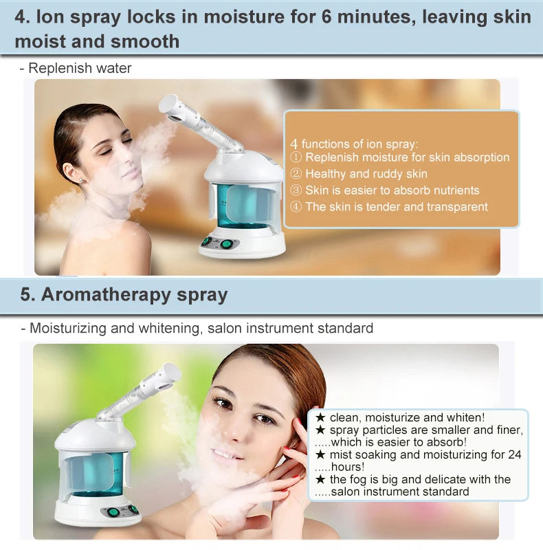 Face Hair Steamer Machine Humidifier Hot Nano Mist Sprayer