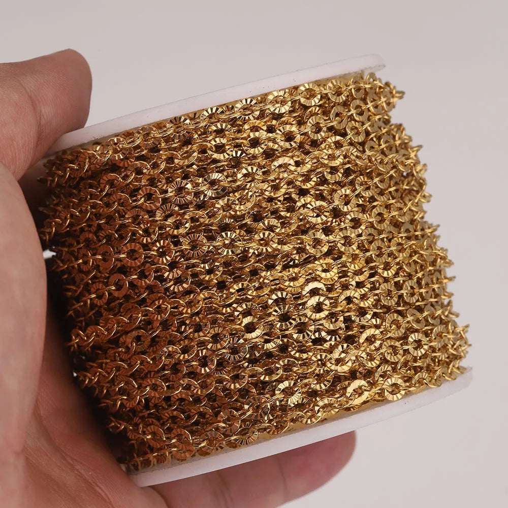 2m Lot Stainless Steel O Shape Oval Gold Chain for Jewelry