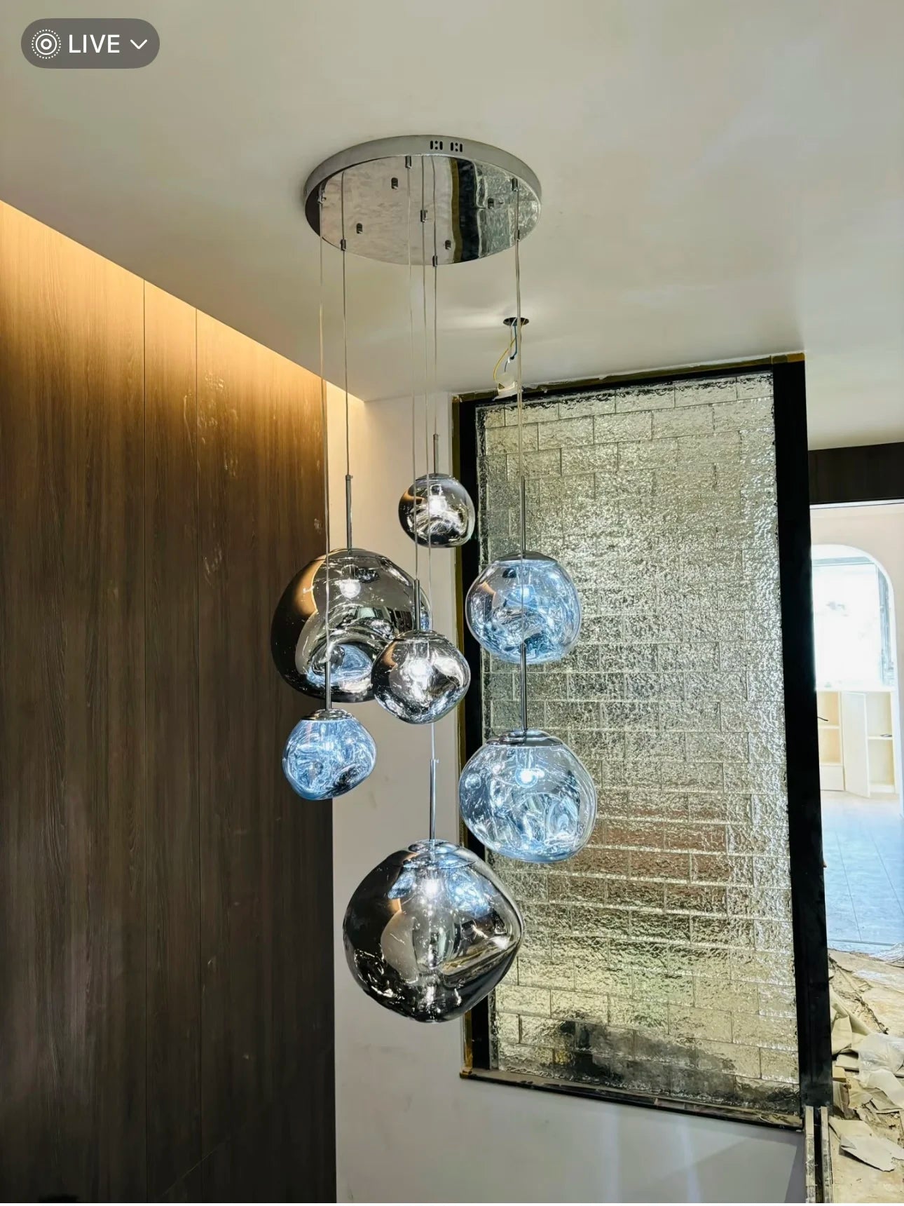 Modern Glass Pendant Light with PVC Lava Design for Nordic Loft Style Home Decor and LED Ceiling Illumination