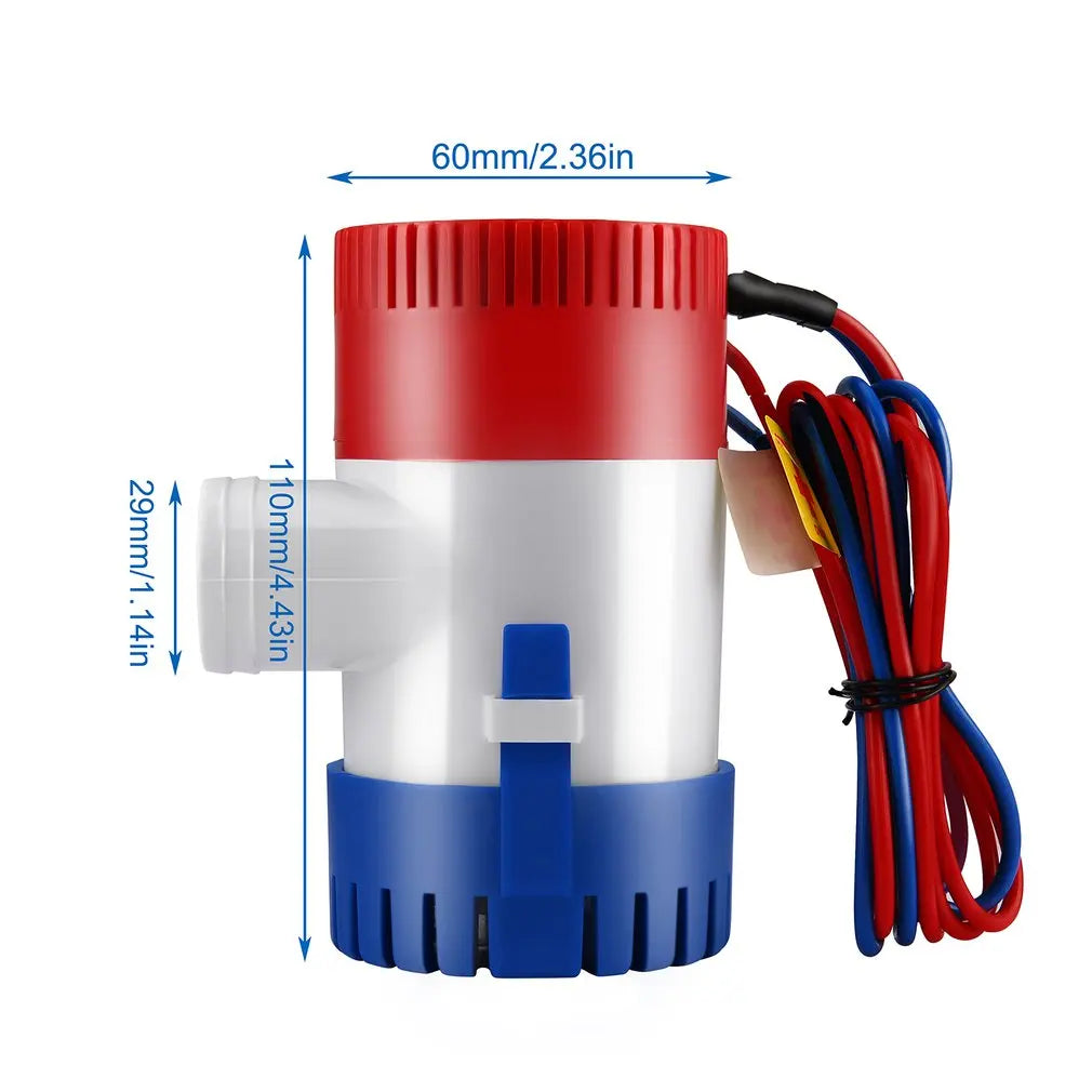 Bomba de agua de vacío de 12 V, sumergible, para achique de barcos marinos, 1100 GPH, utilizada en barcos, hidroaviones, autocaravanas, casas flotantes