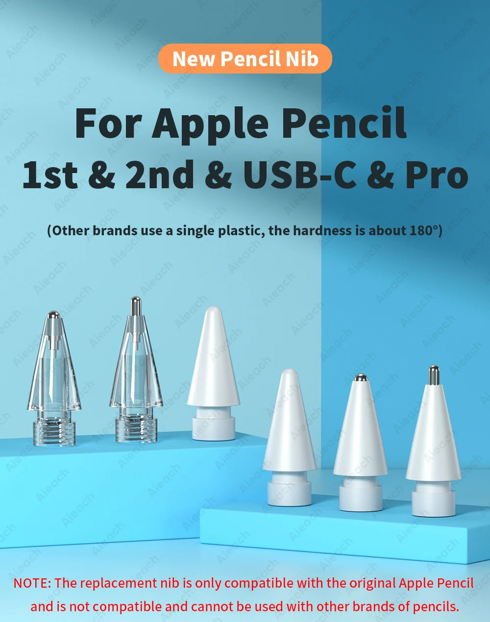 Punta de doble capa para lápiz Apple, punta para lápiz Apple Pencil de 1.ª y 2.ª generación, 2B, HB 2.0, 3.0, suave y dura, accesorios para lápiz iPad