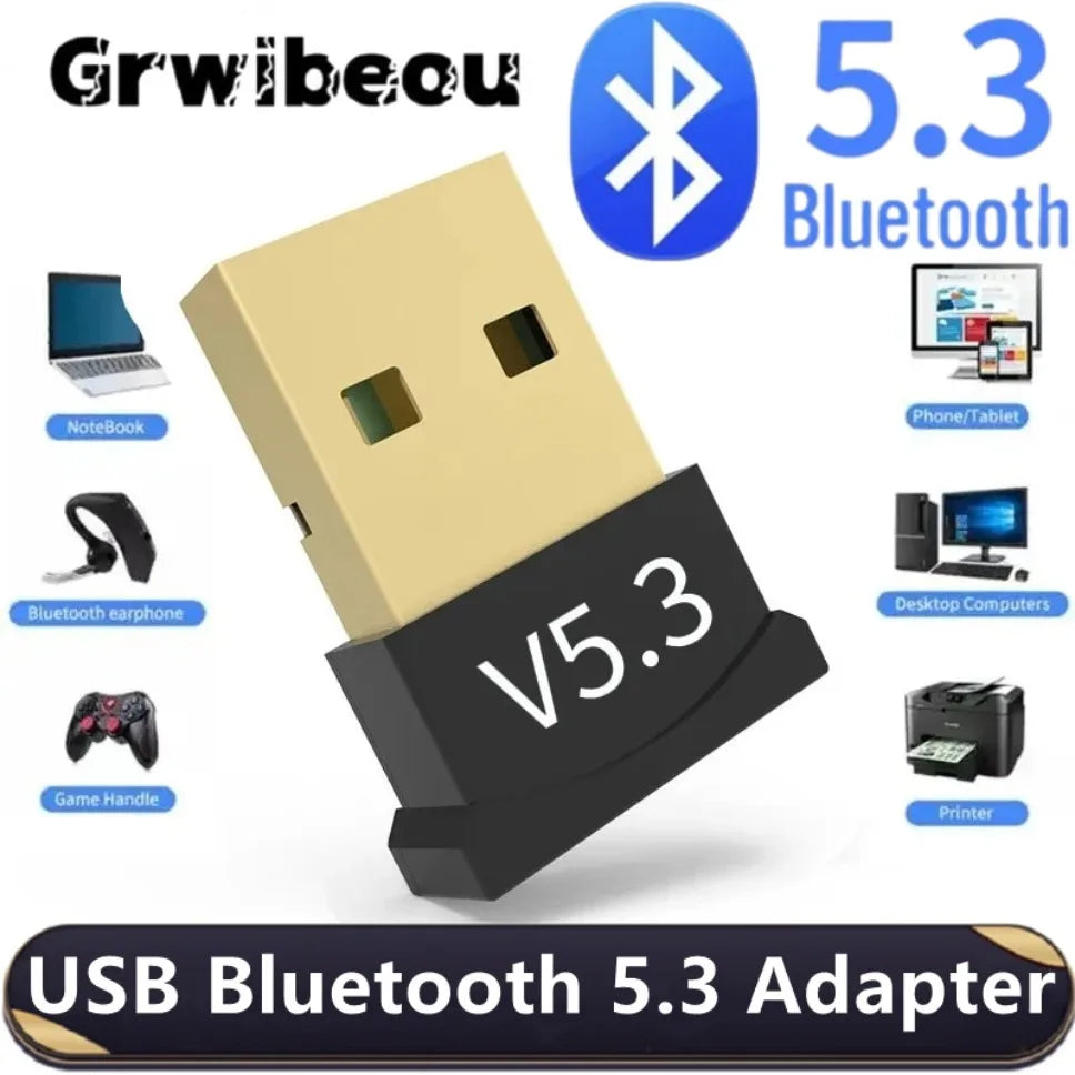 Adaptador USB Bluetooth 5.3 Adaptador inalámbrico Bluetooth 5.1 Dongle para PC Portátil Altavoz inalámbrico Receptor de audio Transmisor USB