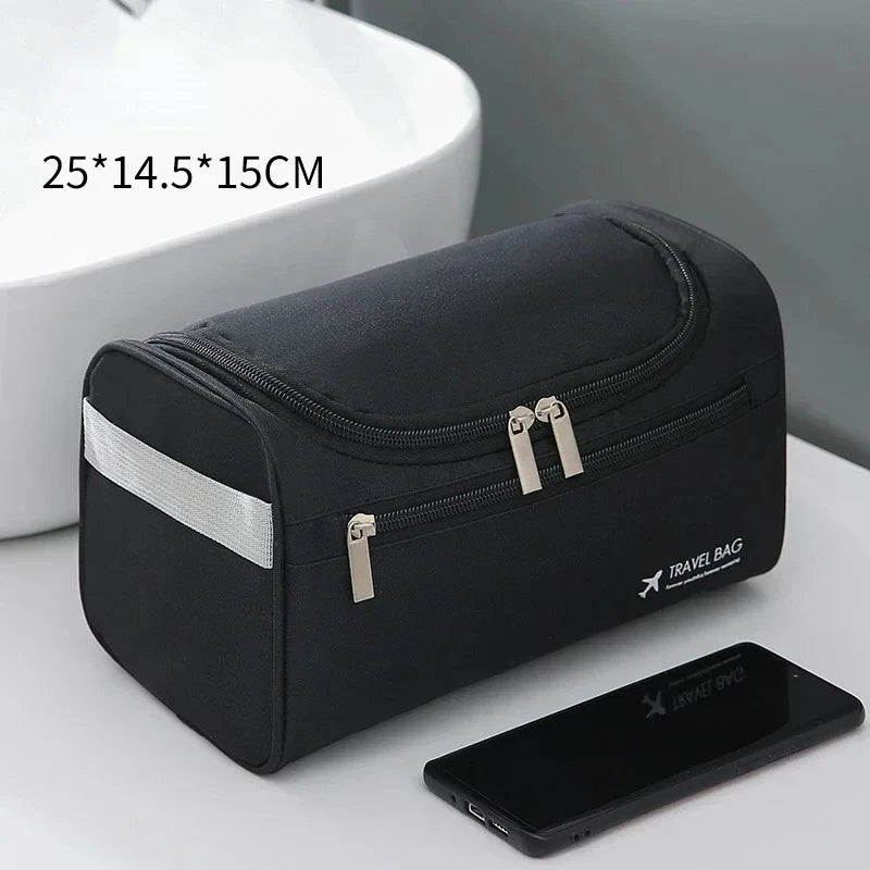 Men Vintage Luxury Toiletry Bag Travel Organizer Waterproof Makeup Case Hanging Storage for Business and Personal Use