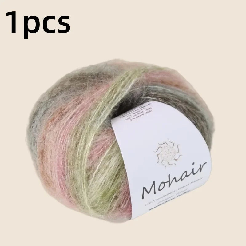 Gradient Mohair Soft Cotton Yarn for Baby Sweater Hat Scarf