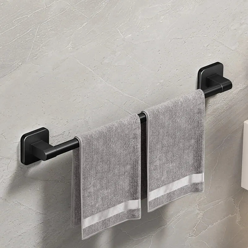 Wall Mounted Towel Rack Bathroom Storage Rack No Drilling Bathroom Horizontal Bar Towel Rack Kitchen Bathroom Accessories