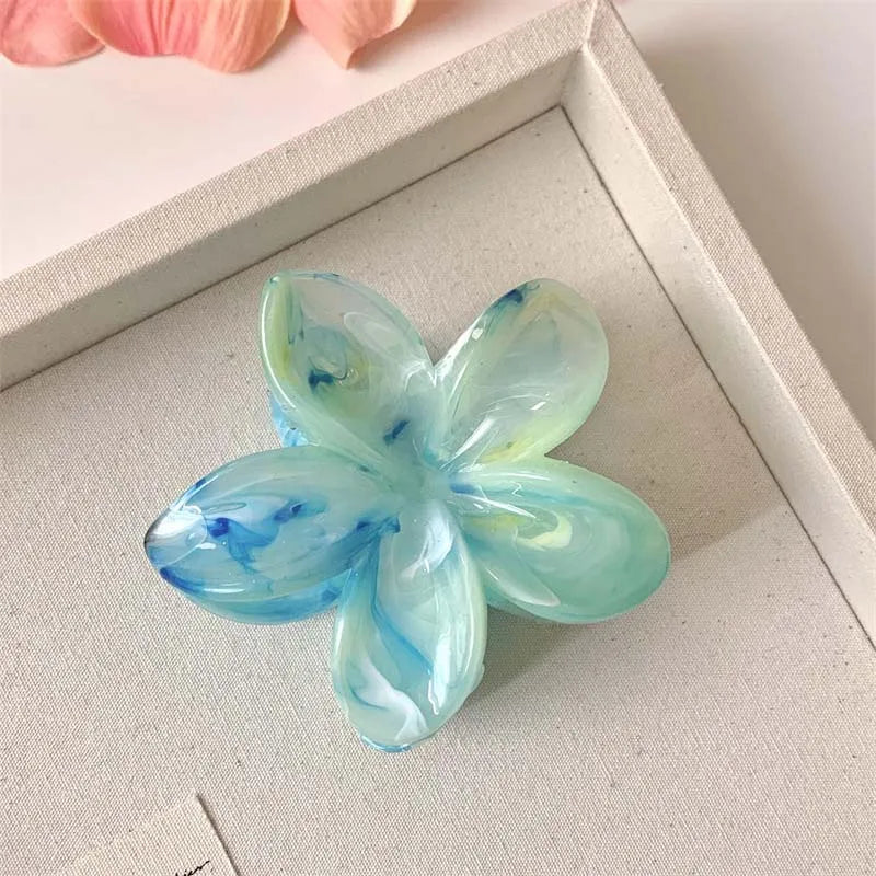 Summer Acrylic Flower Hair Clip for Women Marble Texture Hair Claws Clips Trendy Girl Hairpin Korean Hair Accessories Headwear