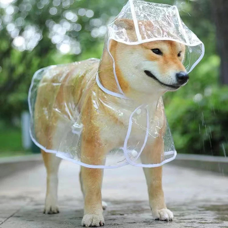 Transparent Pet Dog Puppy Raincoat Hooded Waterproof Jacket