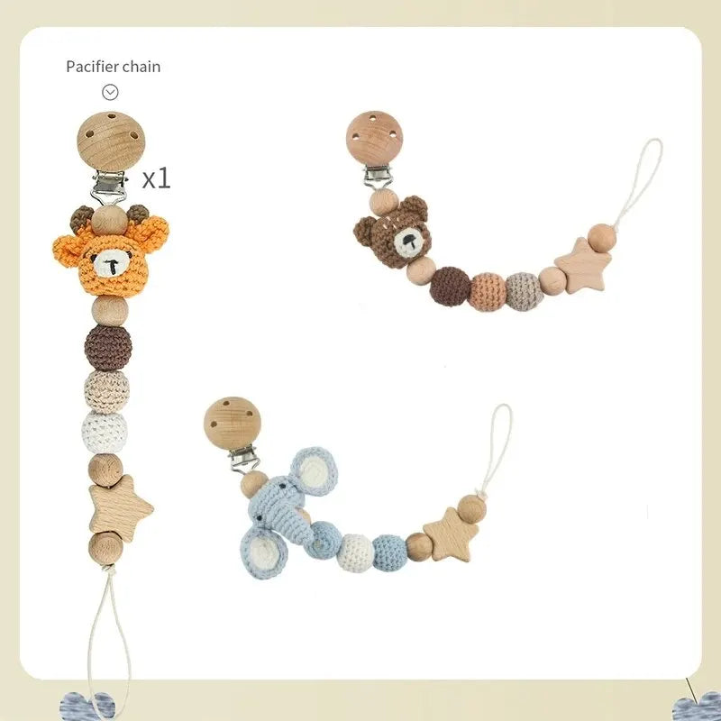 Baby Pacifier Clip Crochet Pacifier Chain Teething Pendant