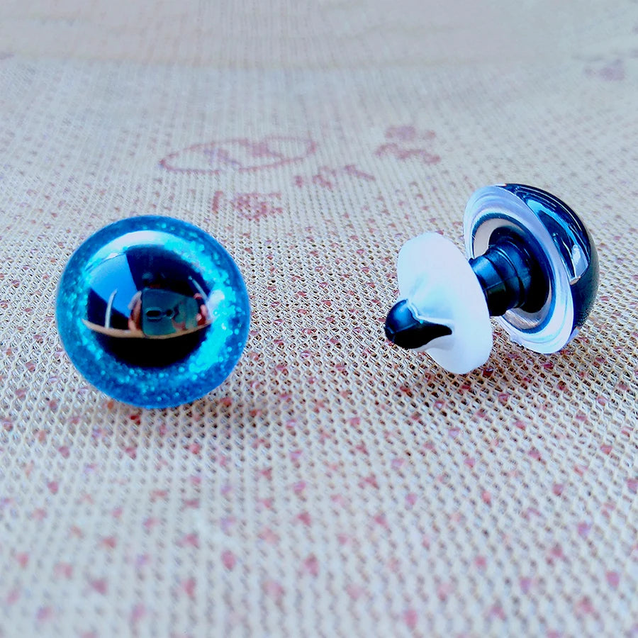 20pcs 3D Plastic Glitter Safety Eyes for Amigurumi DIY Mixed Sizes 10-22mm
