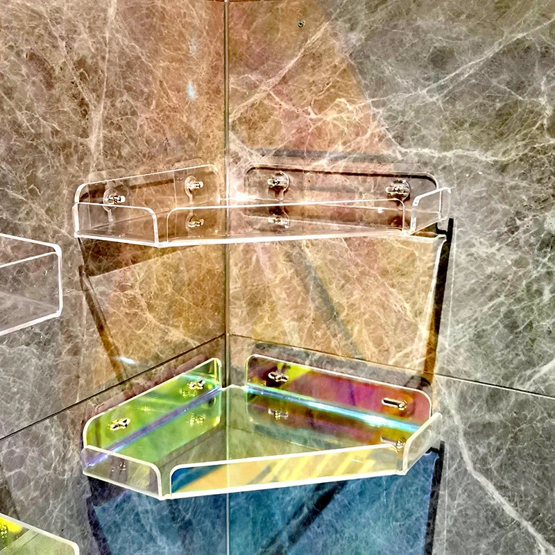 Colour Invisible Acrylic Floating Shelves Wall Mounted Bookshelf Storage Rack for Room and Bathroom