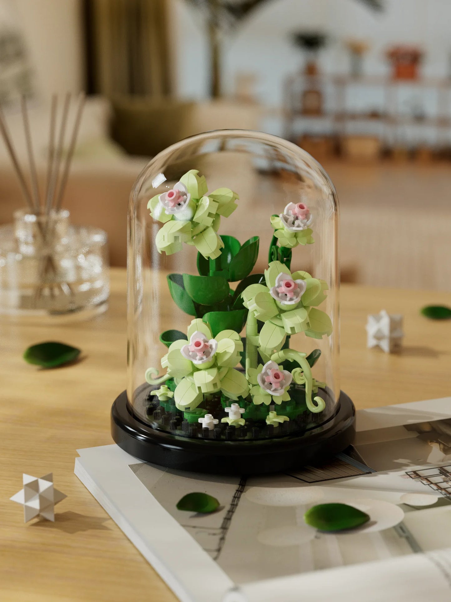 Building block flower eternal rose small particle building block assembly toy Birthday Christmas gift desktop decoration