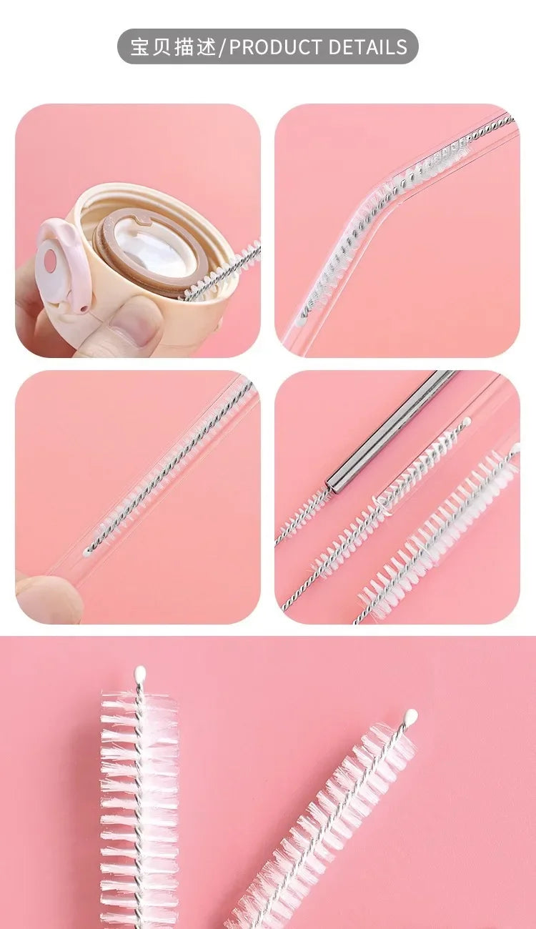 DX01/Straw brush/A1PQ9-Easy to Use Gap Cleaning Brush Makeup Brush Small Brush Portable with Brush Head Cleaning Utensil