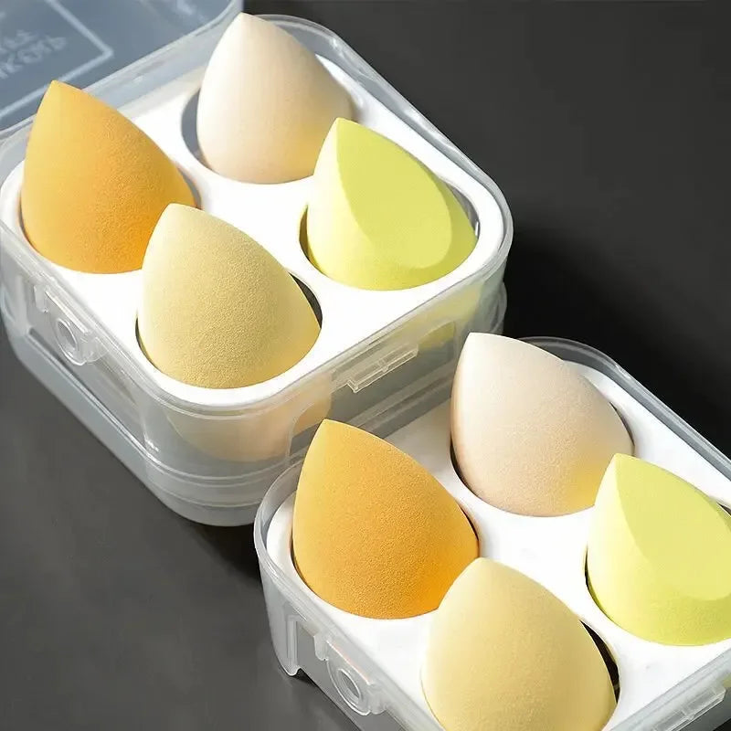 4PCS Ombre Makeup Sponge Set - Latex-Free Blenders for Travel