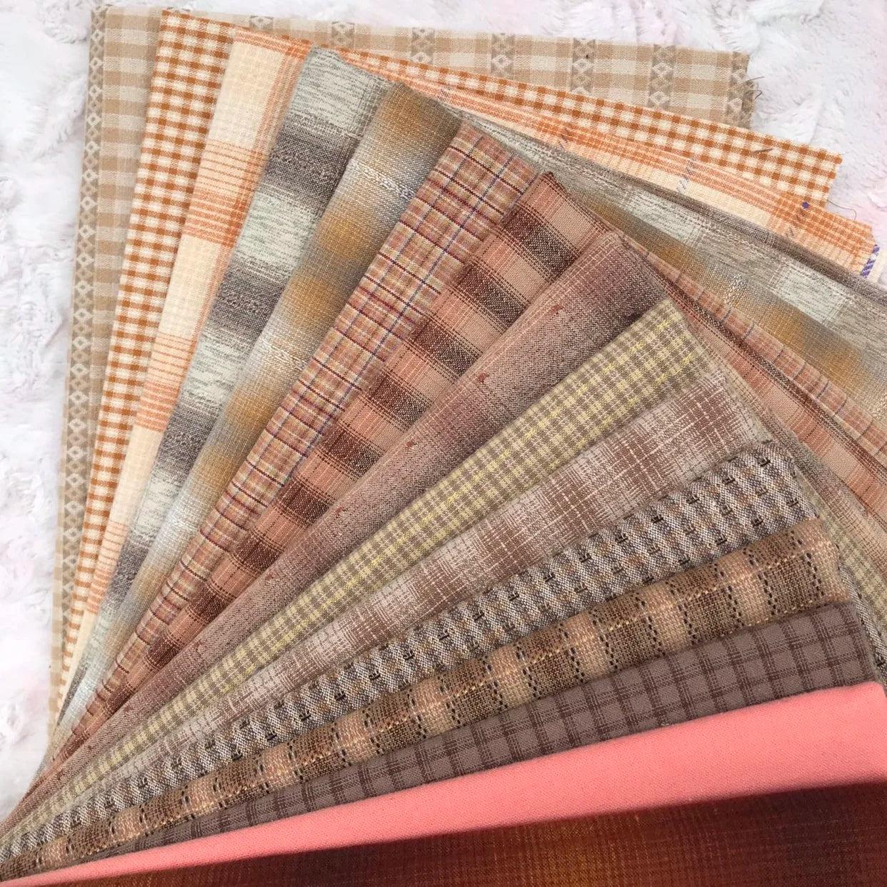 15pc 23*33cm Japanese Yarn Dyed Cotton Fabric Bundle for Crafting