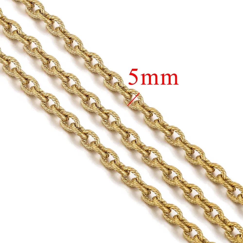 1 Meter Stainless Steel Chunky Hip Hop Gold Color Chains DIY Jewelry