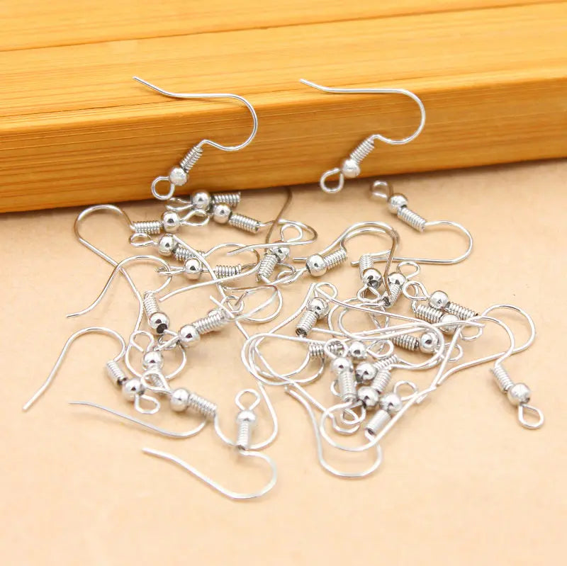 100/200pcs DIY Earring Findings Stainless Steel Hooks Hypoallergenic Earwires