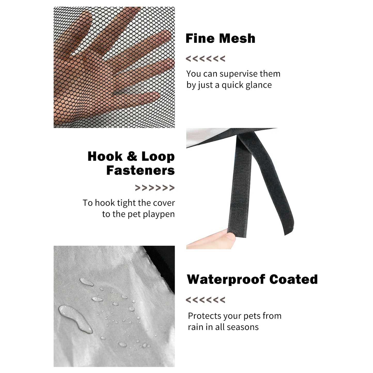 24 Inch Pet Playpen Cover 8 Panels Octagonal Pet Fence Mesh Cover Dog Playpen Sun Protection Shade Cover Waterproof Dog Playpen