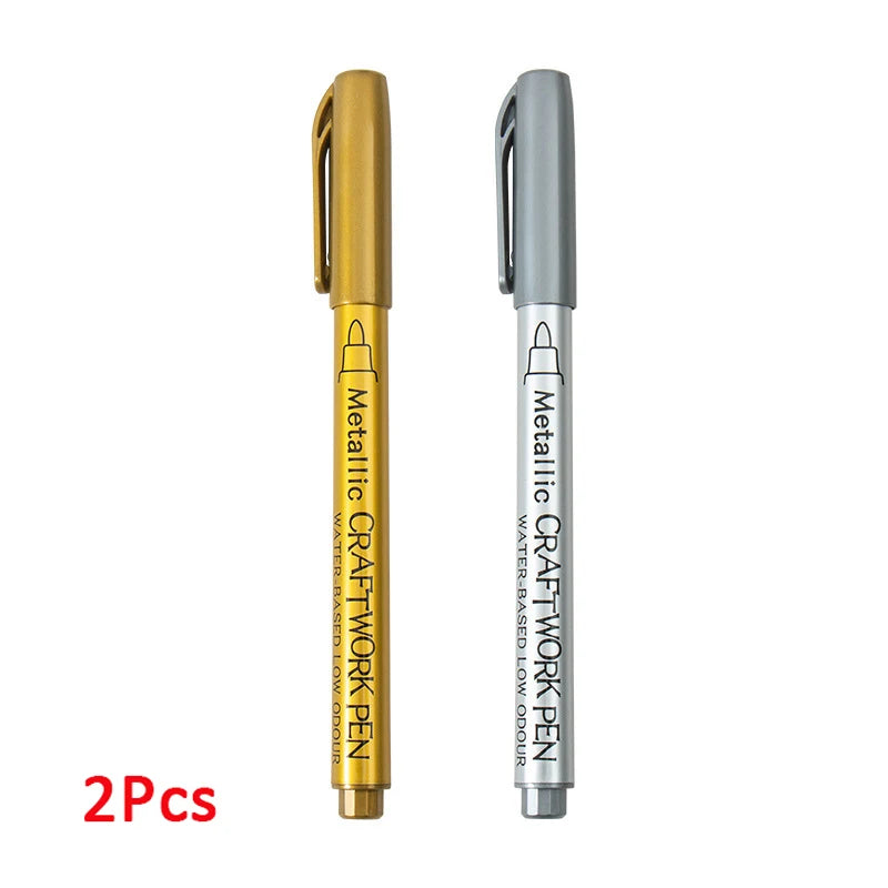 1-4Pcs Metallic Waterproof Marker Pens for DIY Crafting