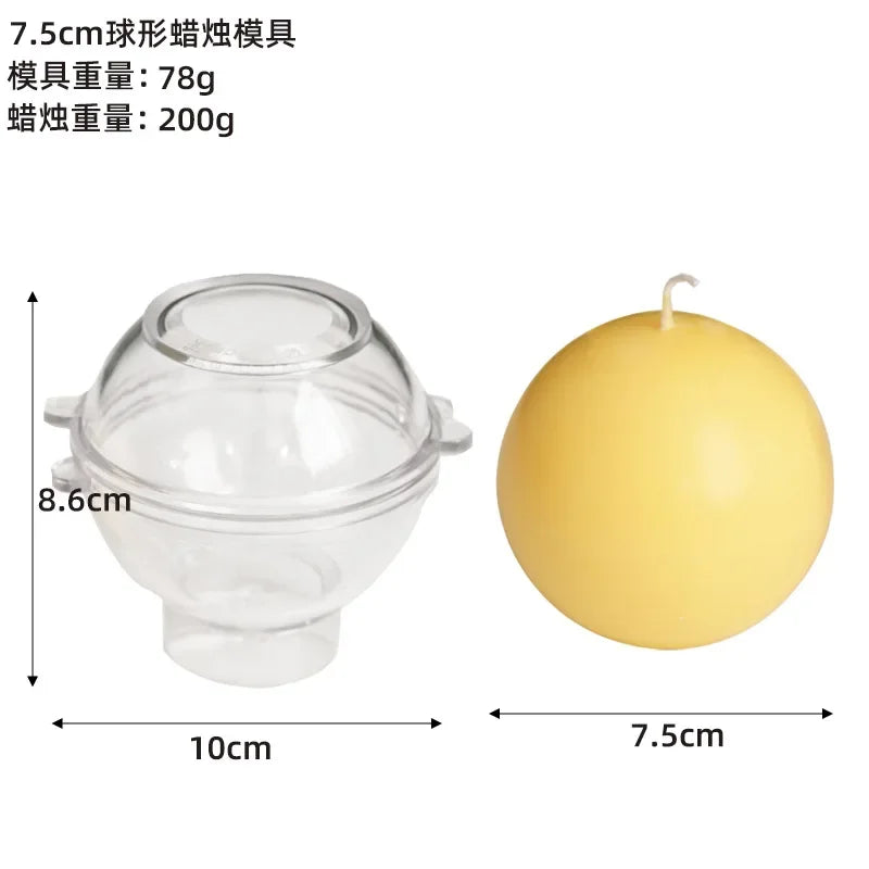 5-10cm Spherical Candle Plastic Mold DIY Aromatherapy Kit