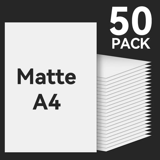 Matte Printable Vinyl Sticker Paper A4 30/50 Sheets Adhesive Waterproof DIY Label and Decal Paper for Inkjet Printers