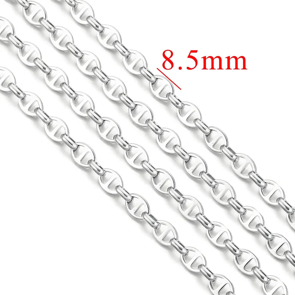 1 Meter Stainless Steel Chunky Hip Hop Gold Color Chains DIY Jewelry