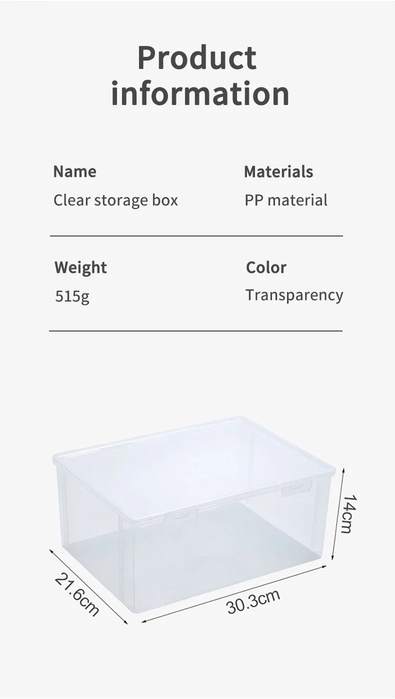 WORTHBUY Desk Organizer Transparent A4 Paper Plastic Storage Box Multifunctional Home Strorage Organizer Box For Office Supplies