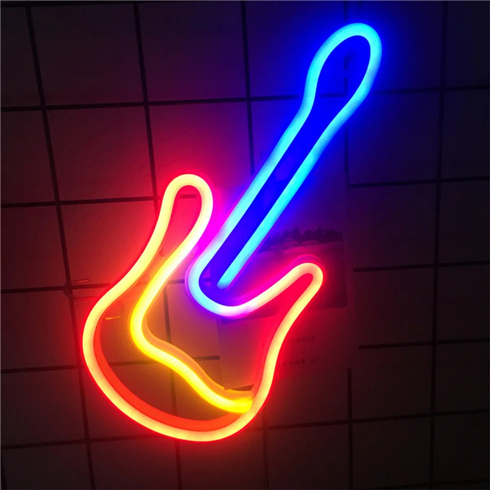 USB/Battery LED Neon Sign Lights Musical Note Wall Art Decor