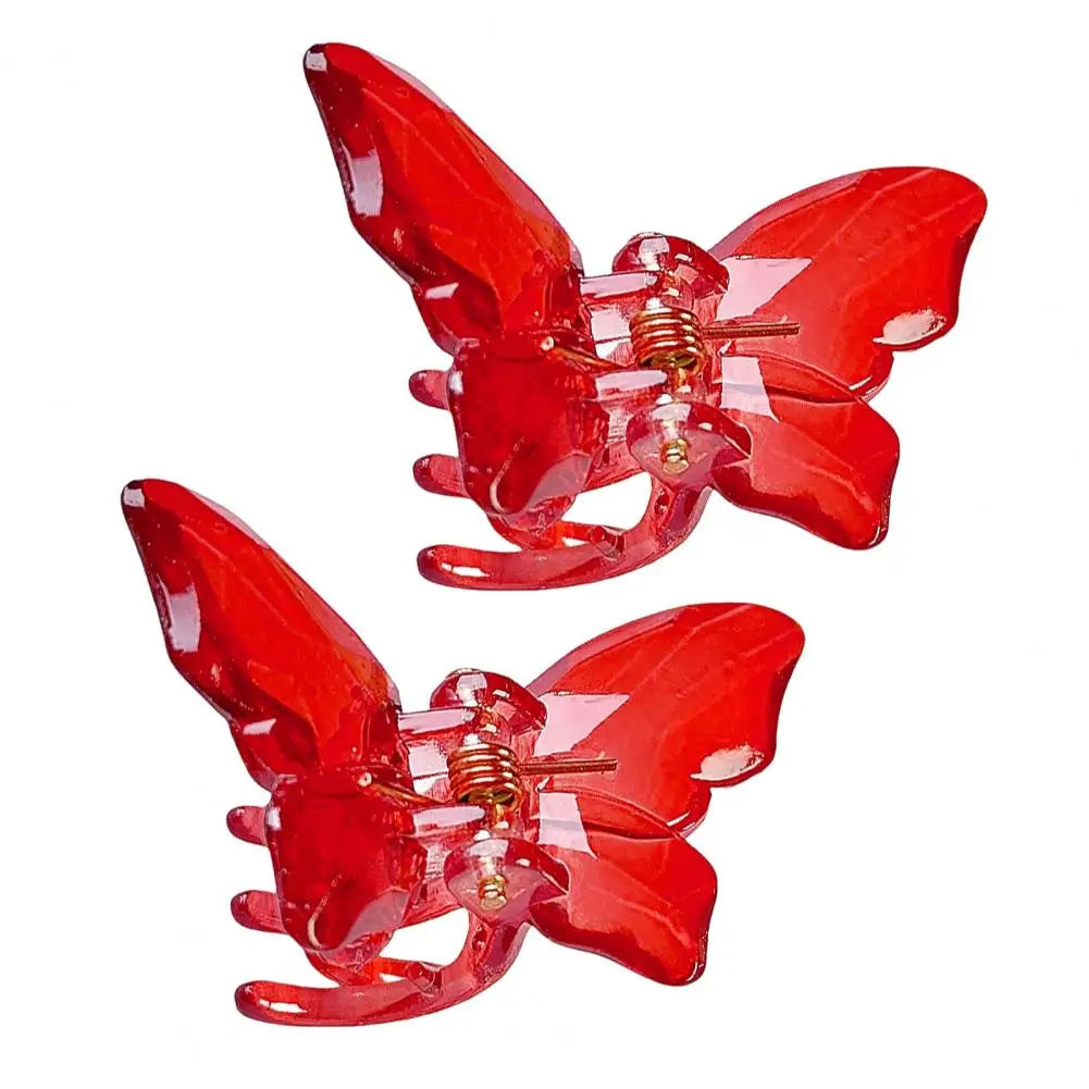 2Pcs Butterflies Hair Clip Girls Butterflies Shape Hair Pin Braided Mini Hairpin Clear Mini Braiding Clip Headwear Accessories